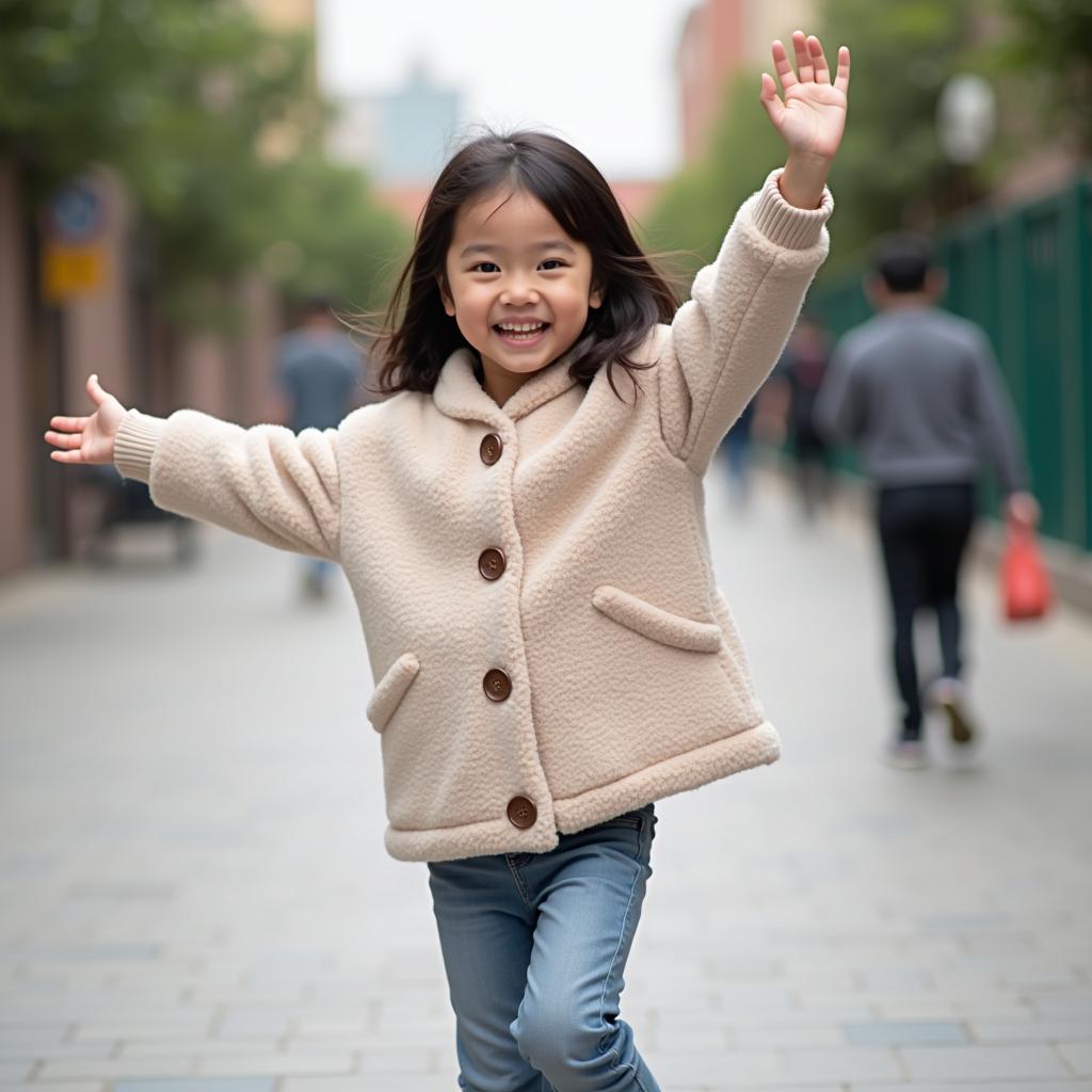 Hinh anh gai xinh dang yeu di choi dao pho tao dang vui tuoi tu nhien